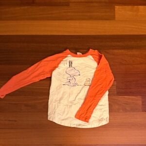 Hanna Andersson Orange and White Long Sleeve Tee
